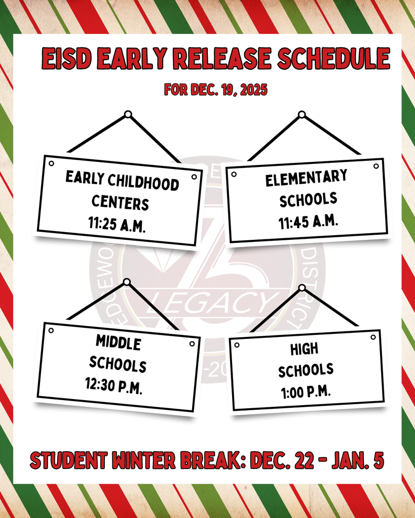 Early release schedule for Dec. 19, 2025