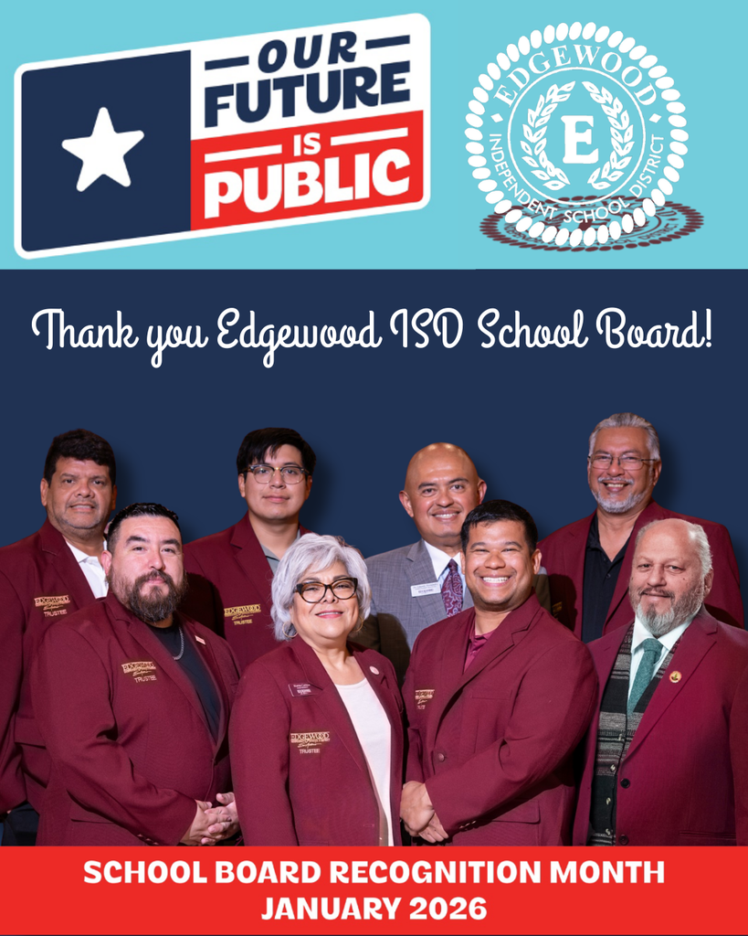 School board appreciation 2026 graphic with EISD school board members