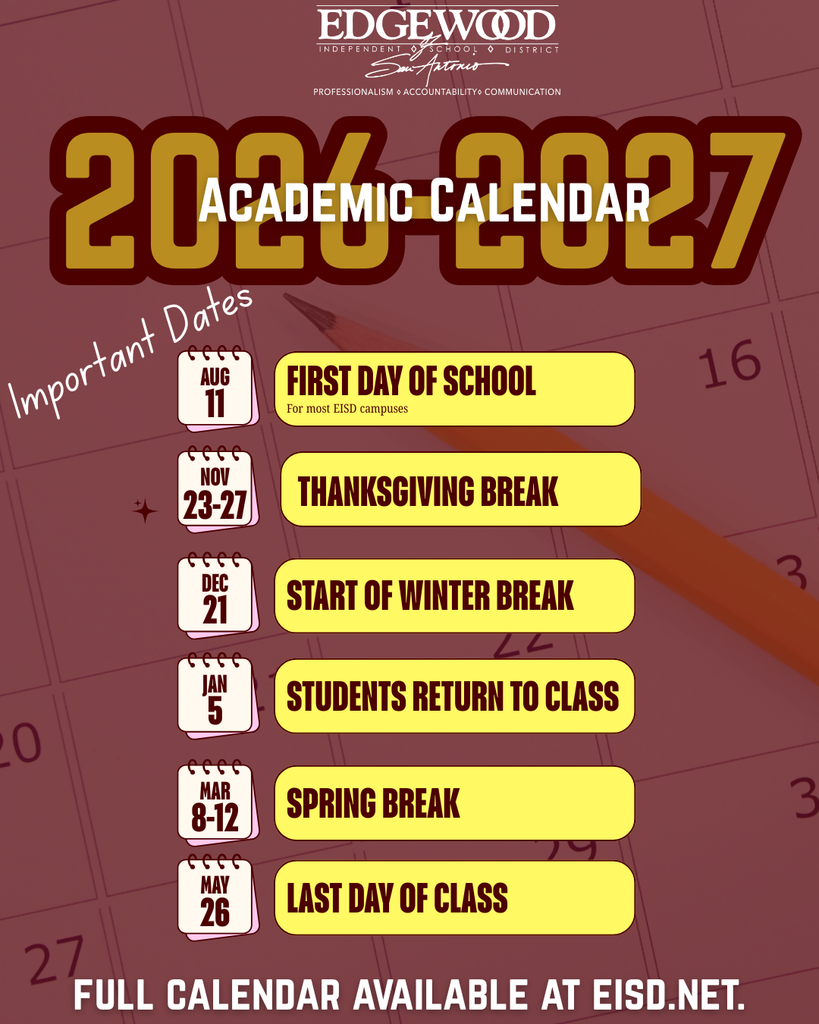 2026-2027 EISD Important Dates