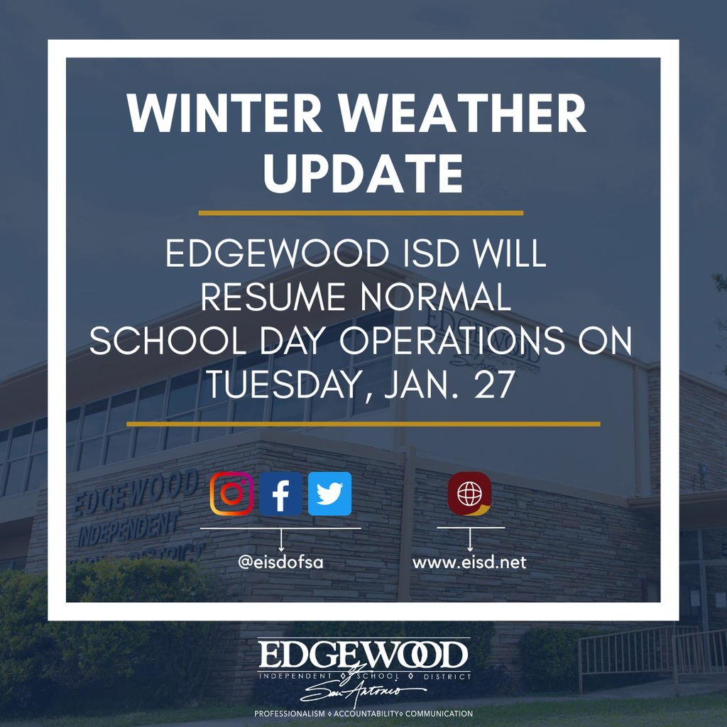 EISD normal operations resume January 27
