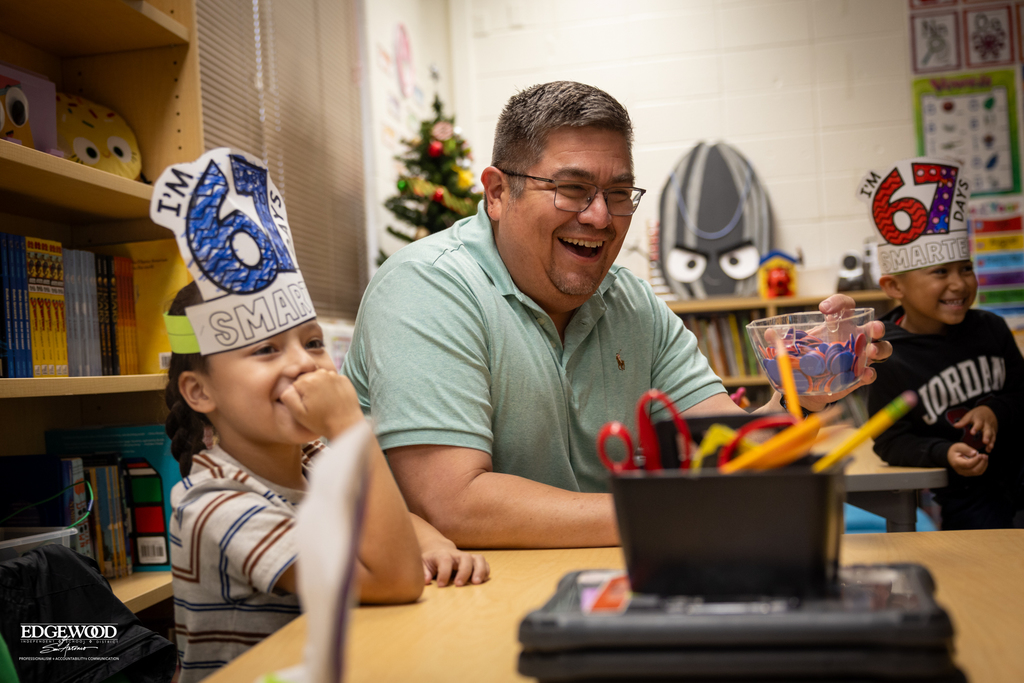 Mr. Medrano taking time to talk with his students, helping them discover their talents