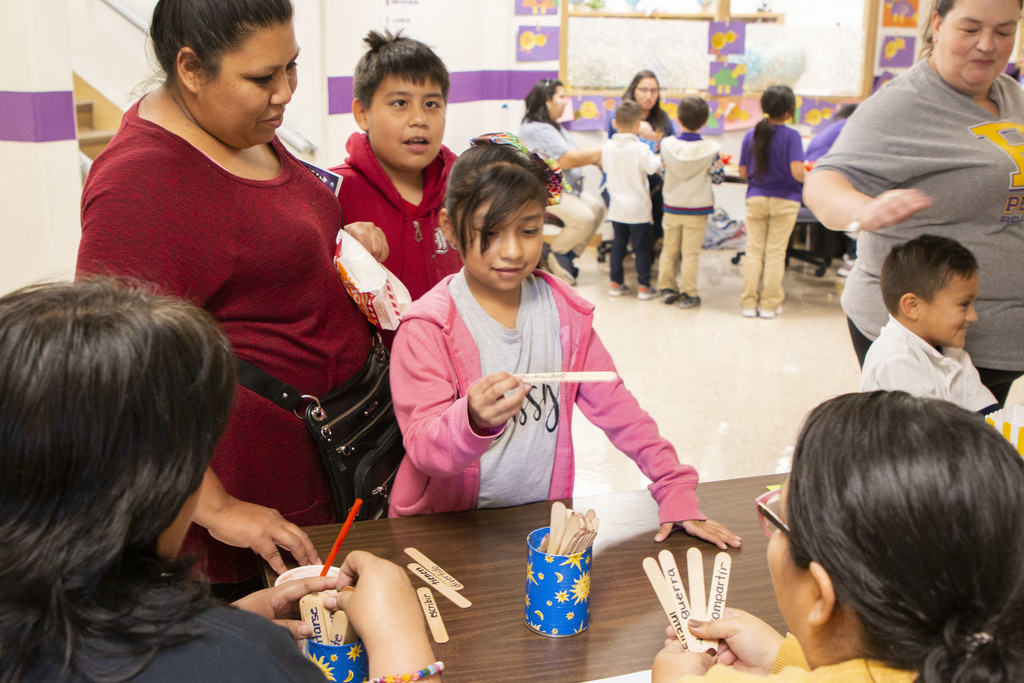 Families coming together for a Literacy Night