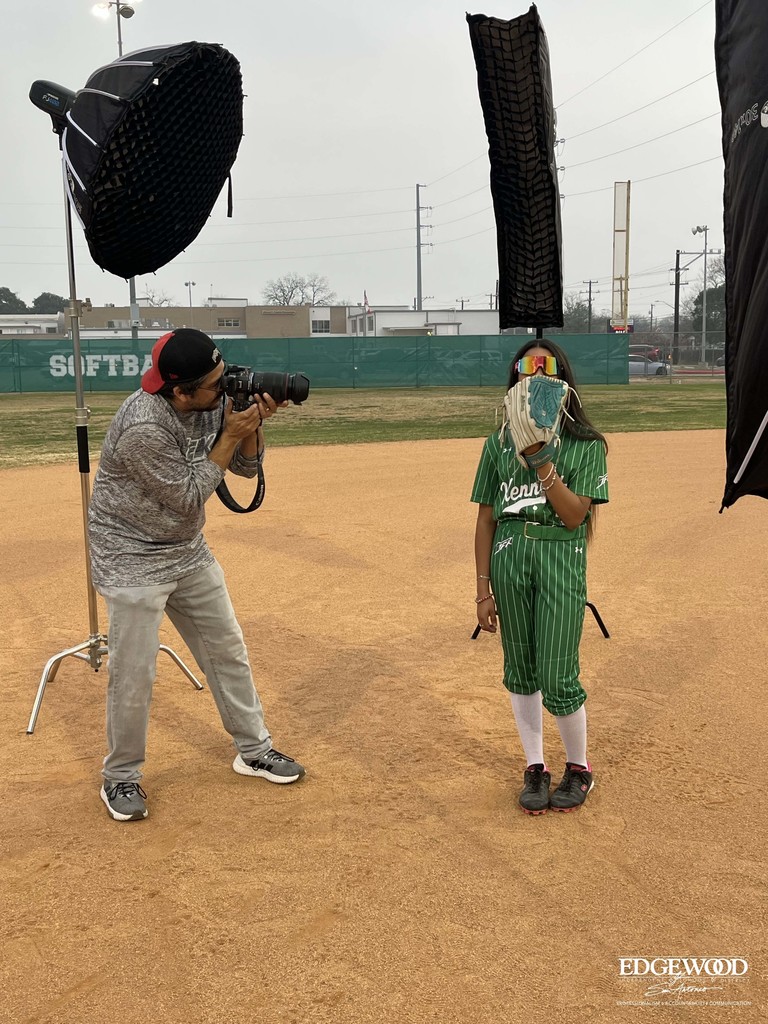 behind the scenes photo of a Kennedy softball player