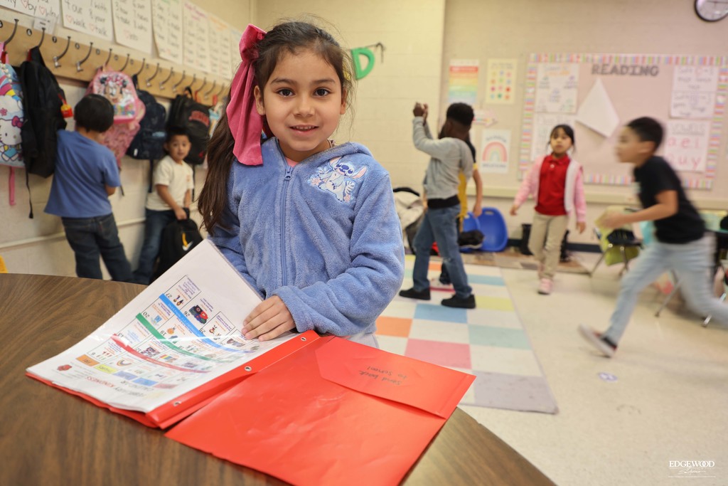 LBJ Student in her classroom