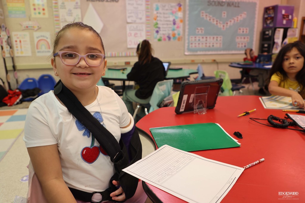 LBJ Student in her classroom