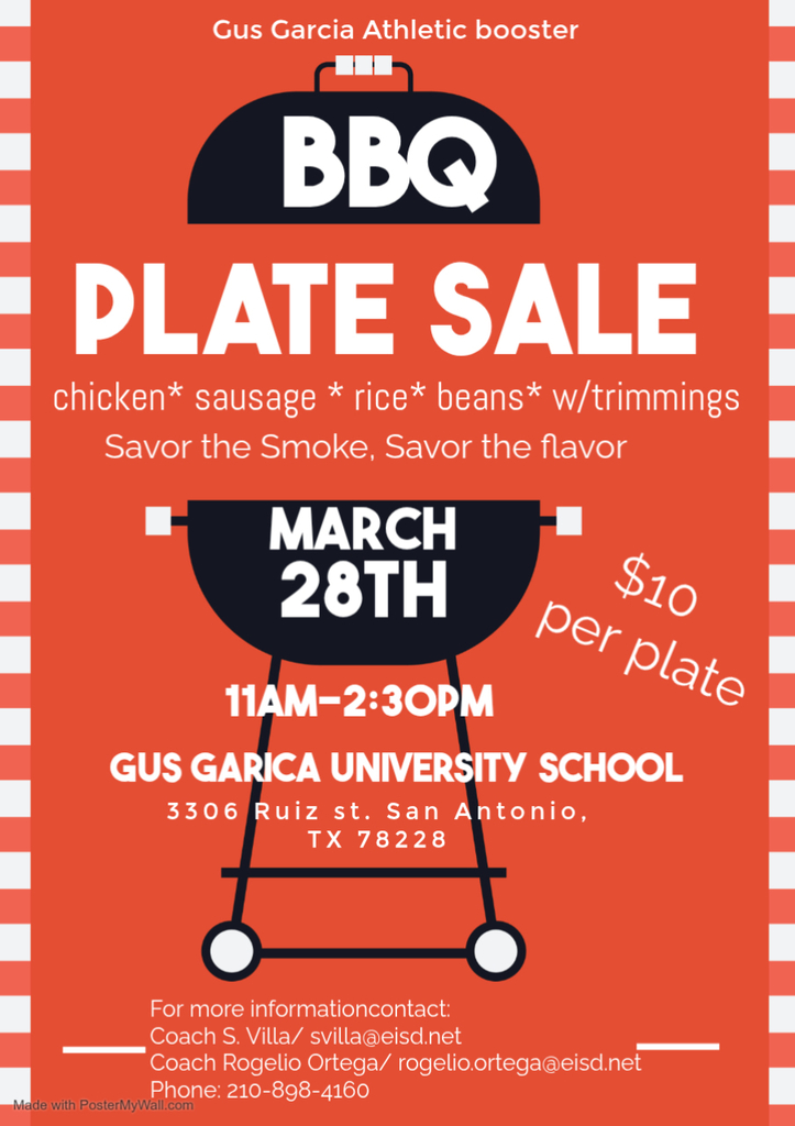 GGUS Athletics BBQ Plate Sale