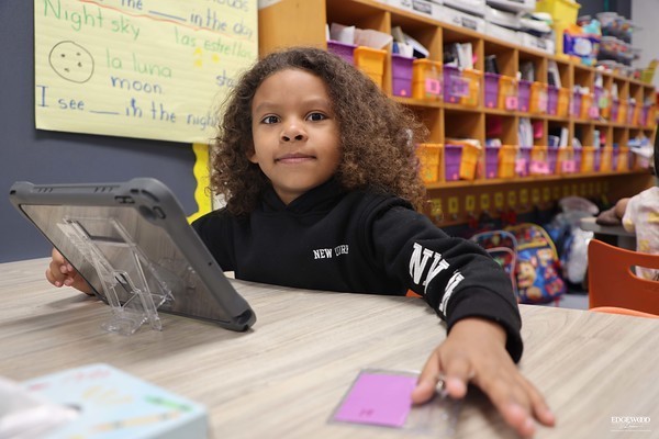 Child working on classwork