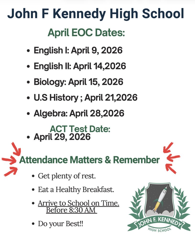 JFK EOC testing dates