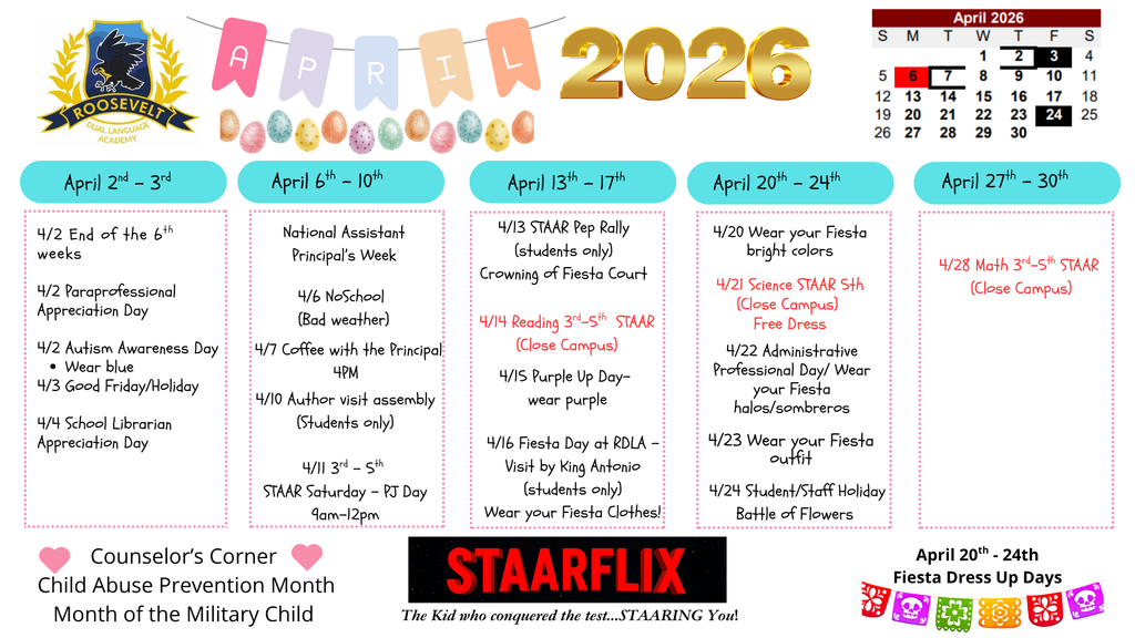 April Calendar Flyer