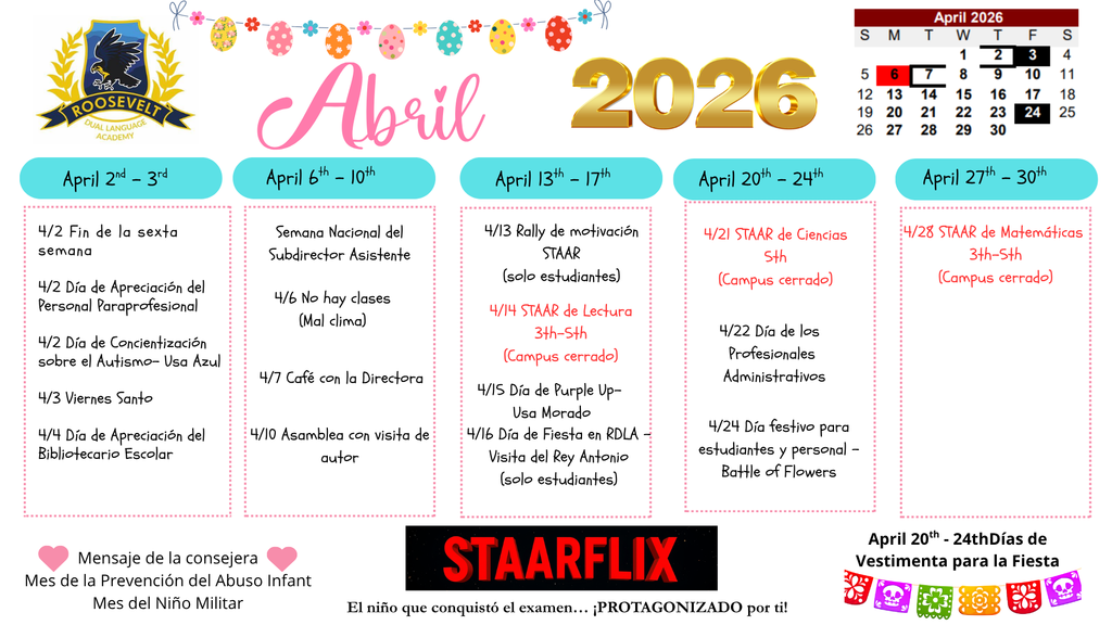 April Calendar Flyer