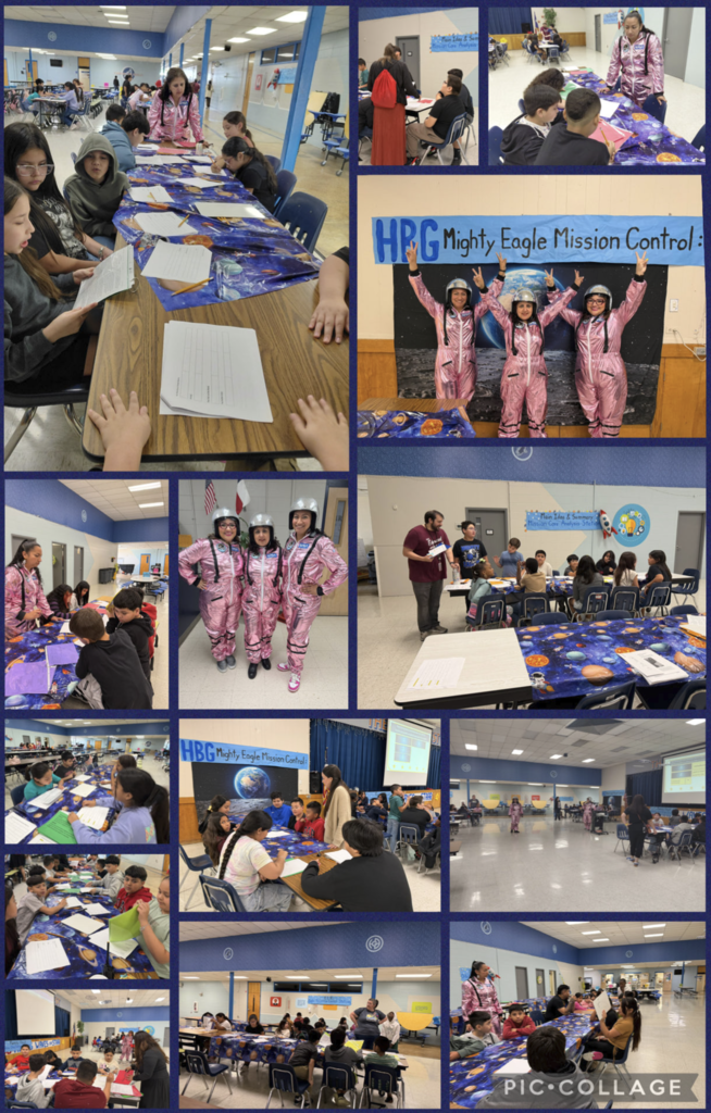 Staff dressed as astronauts for "Mission Control" space-themed STAAR review at HBG to help students get ready