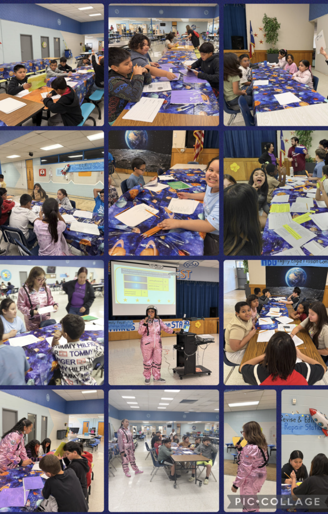 Staff dressed as astronauts for "Mission Control" space-themed STAAR review at HBG to help students get ready