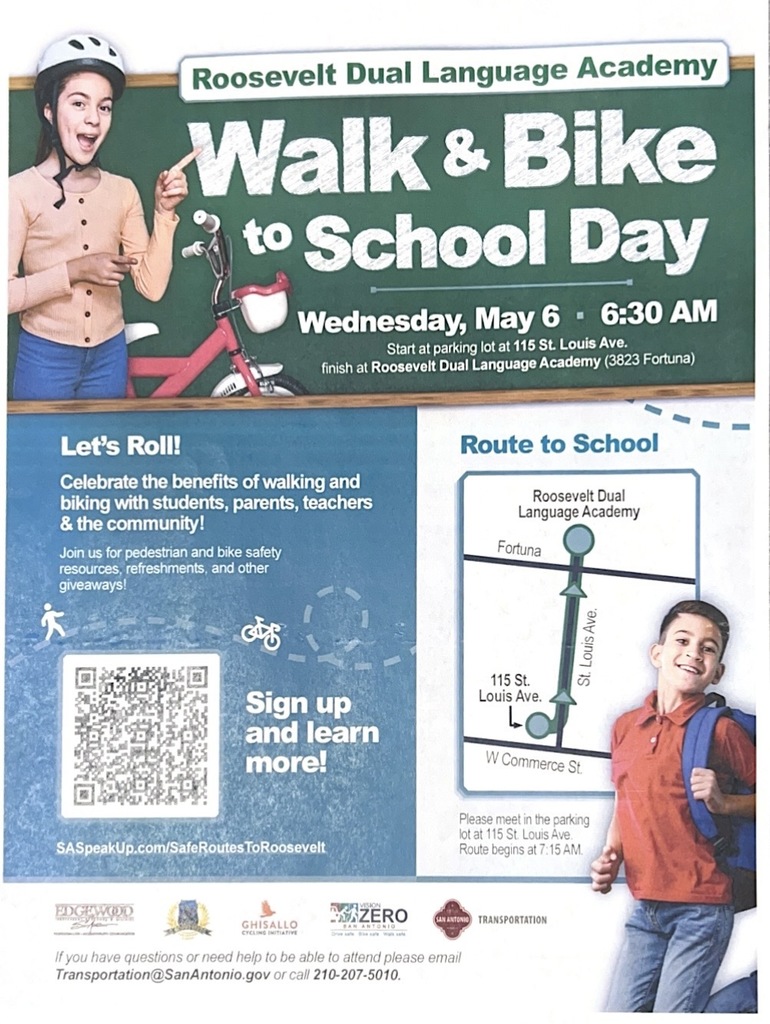 Walk and Bike to School Day Flyer in English