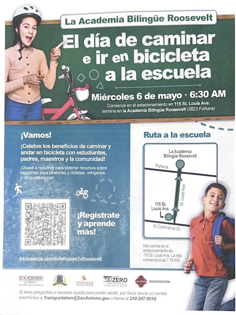 Walk and Bike to School Day Flyer in Spanish