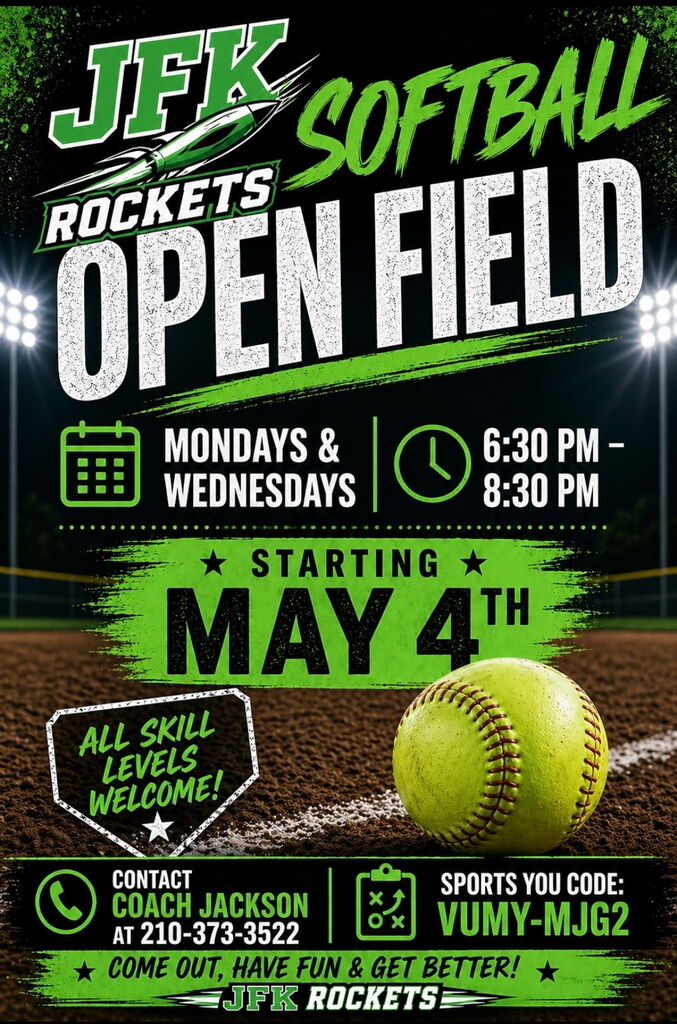 JFK Softball Open Field - See Flyer for details!