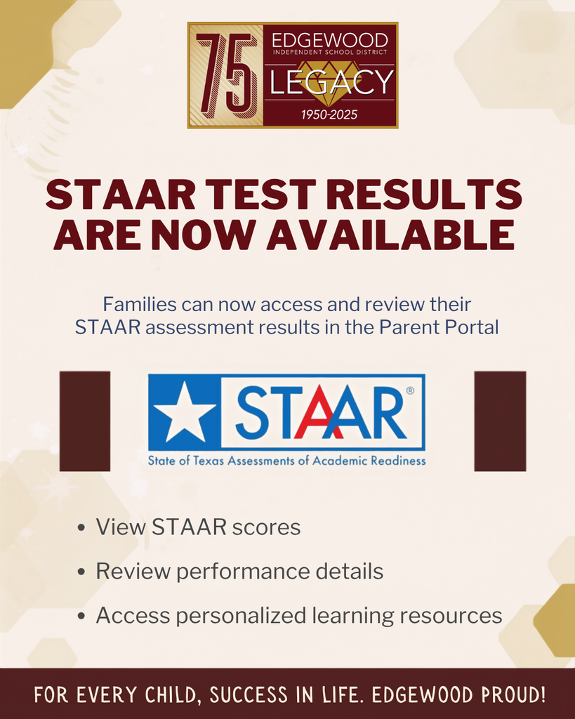 EISD STAAR Test results now available through the parent portal
