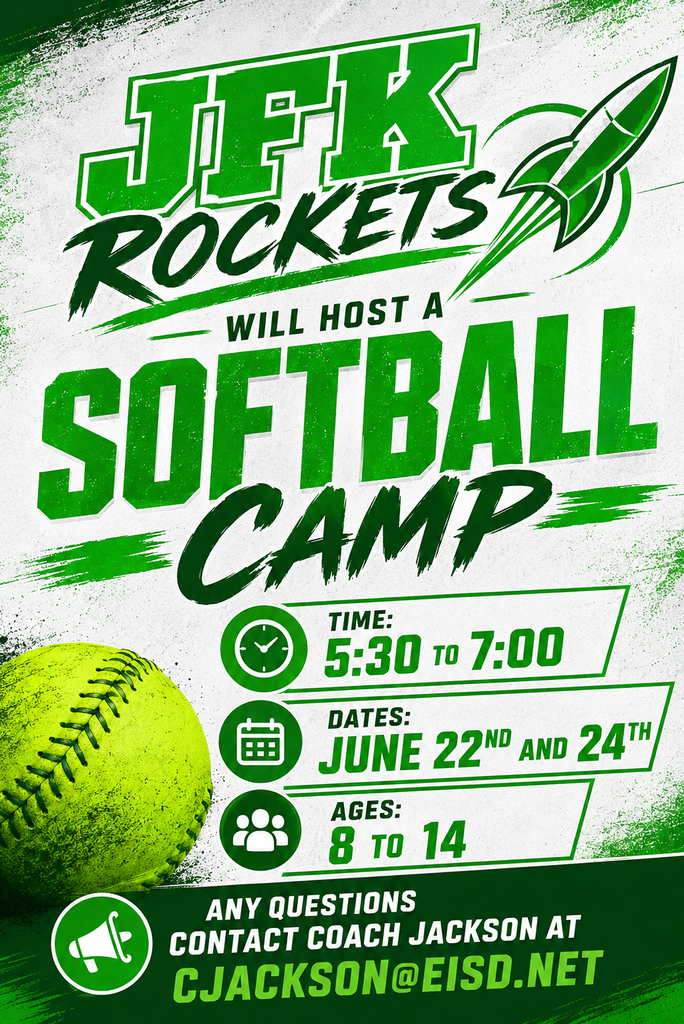 Free softball camp at JFK June 22 and June 24, 5:30-7 p.m. 
