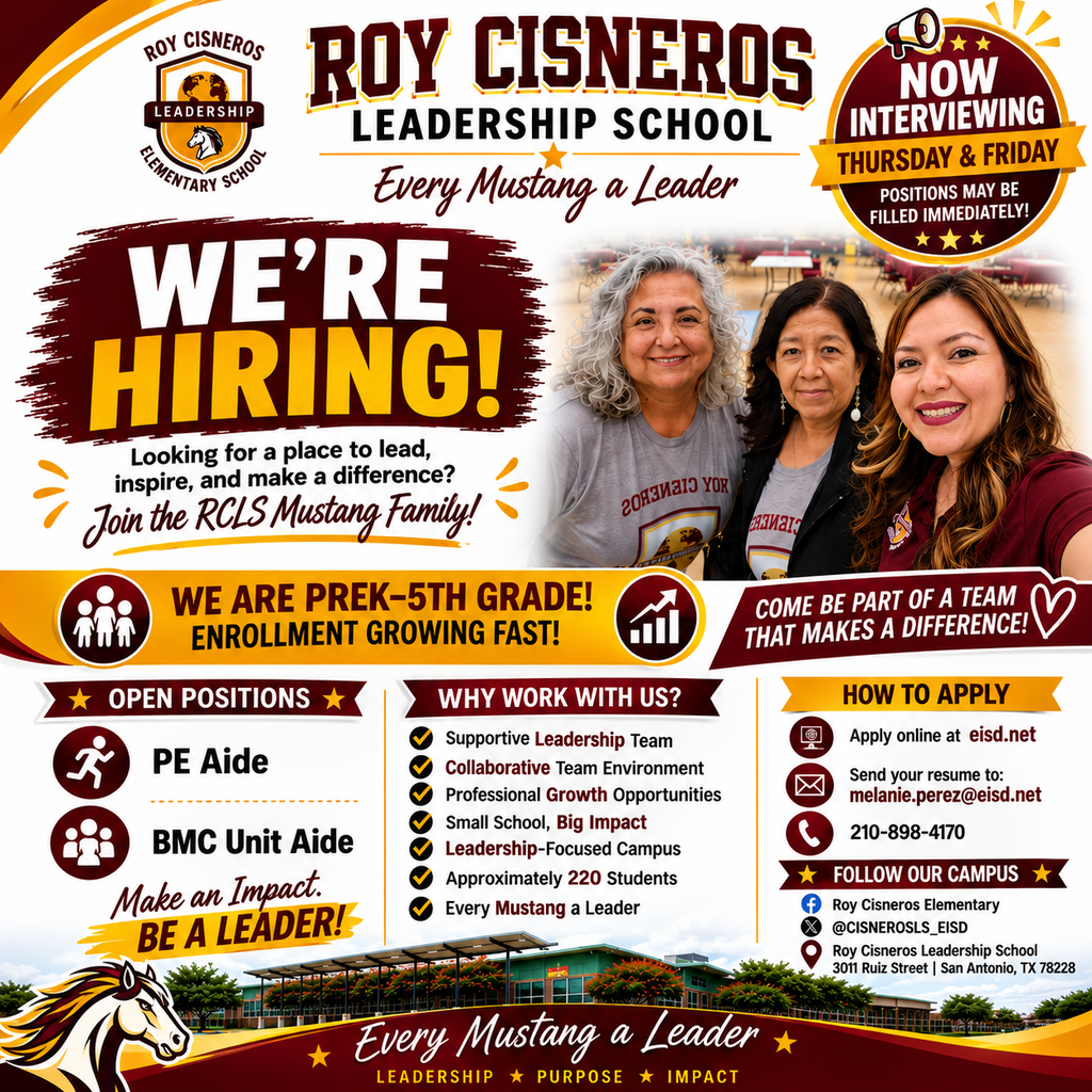 job recruitment flyer has 3 staff members displayed