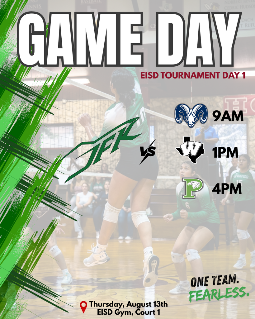 Rockets Volleyball  EISD Tournament Schedule, games begin at 9 a.m. 