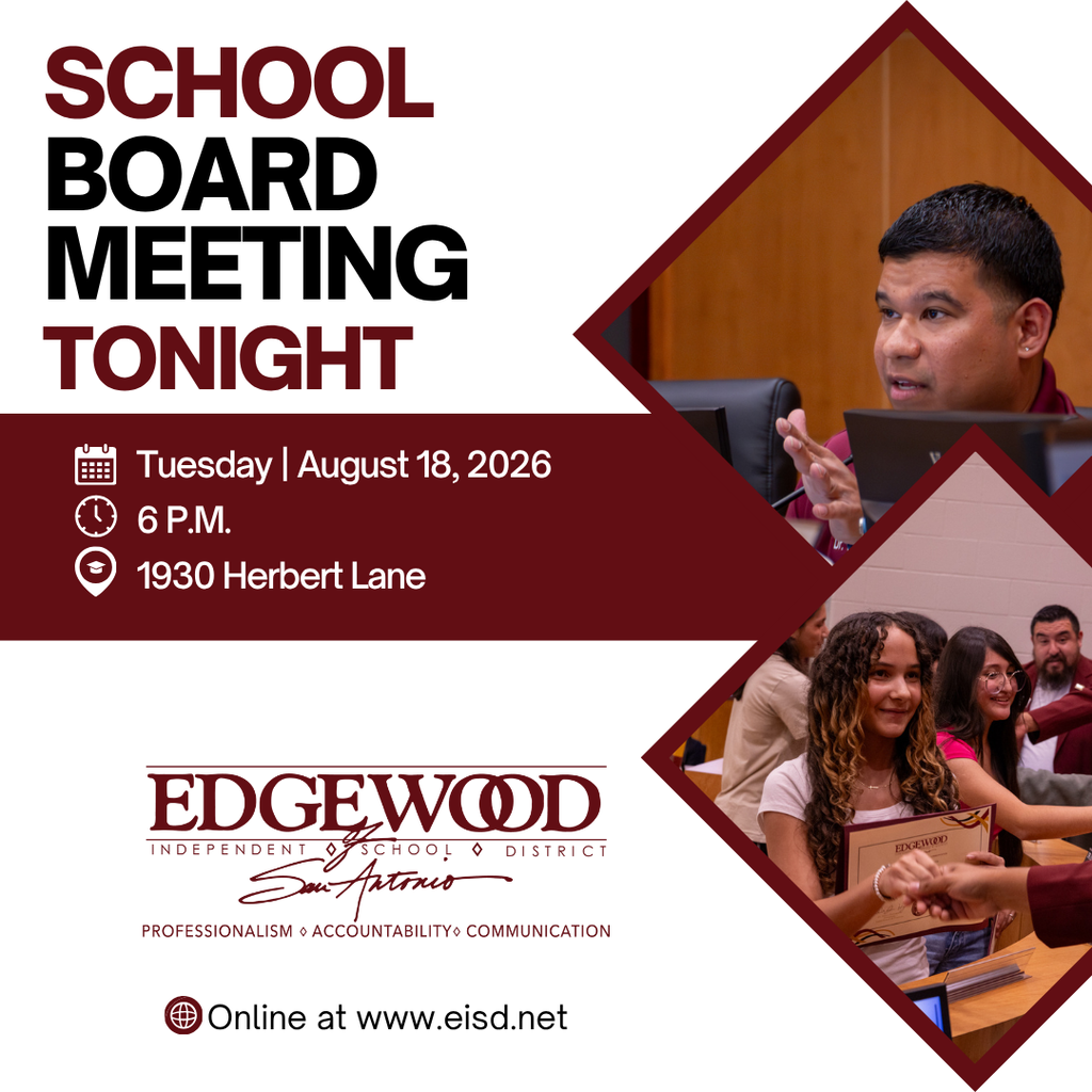 EISD Board of Trustees Meeing Tuesday, Aug. 18, 2026