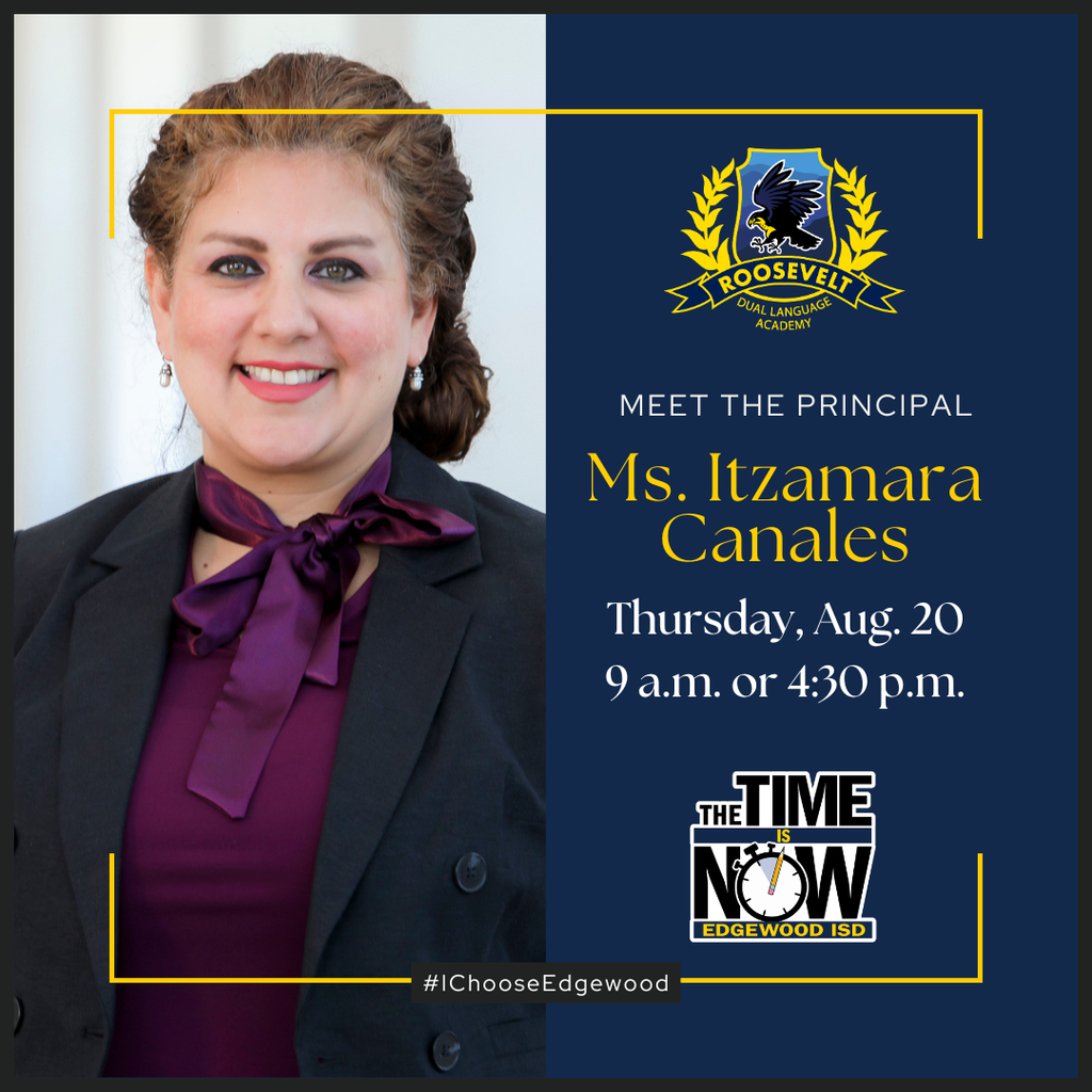 come meet the principal! Thursday, Aug. 20, 9 a.m. or 4:30 p.m.
