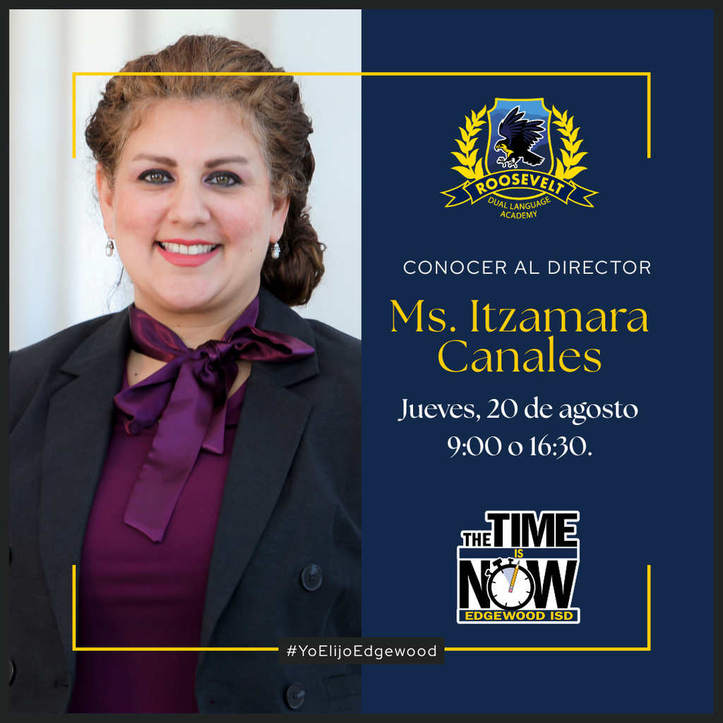 Come Meet the Principal! August 20, 9 a.m. or 4:30 p.m.