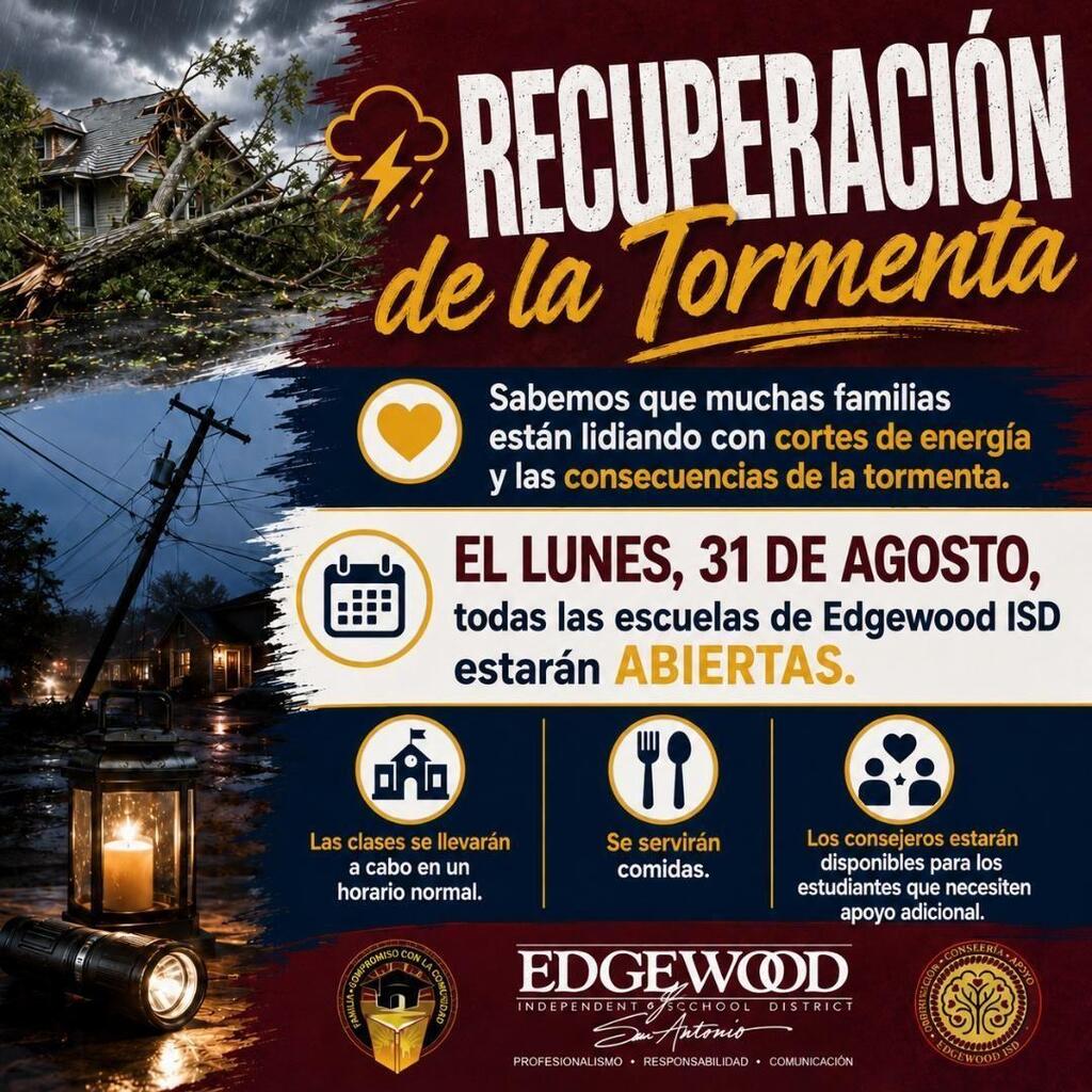 spanish storm recovery notice school open