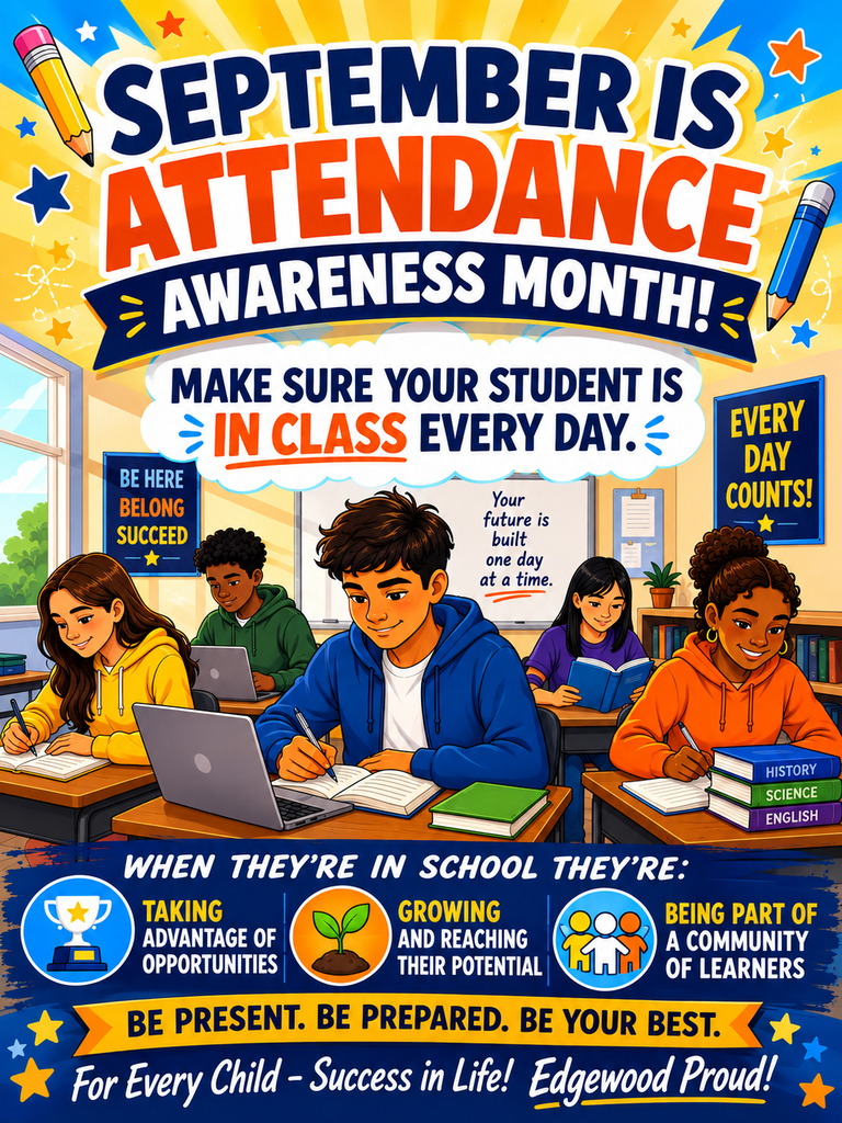 Pre-K isn't "just" the beginning—it's where important learning habits begin! Regular attendance helps our youngest learners build routines, develop social skills and prepare for kindergarten. Start early. Attend every day. Build a strong foundation.