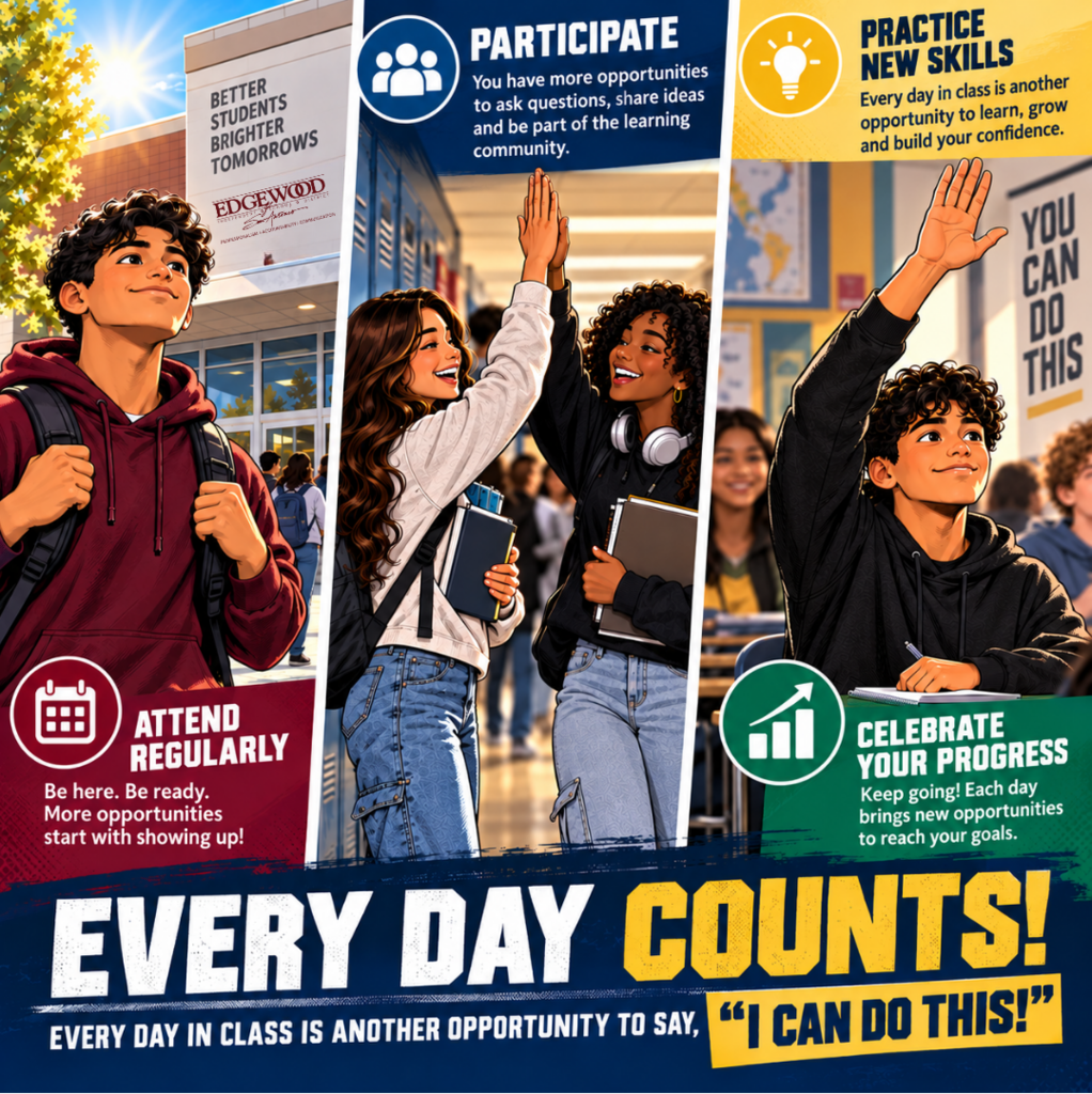 Students who attend regularly have more opportunities to ask questions, participate, practice new skills and celebrate their progress. Every day in class is another opportunity to say, "I can do this!"