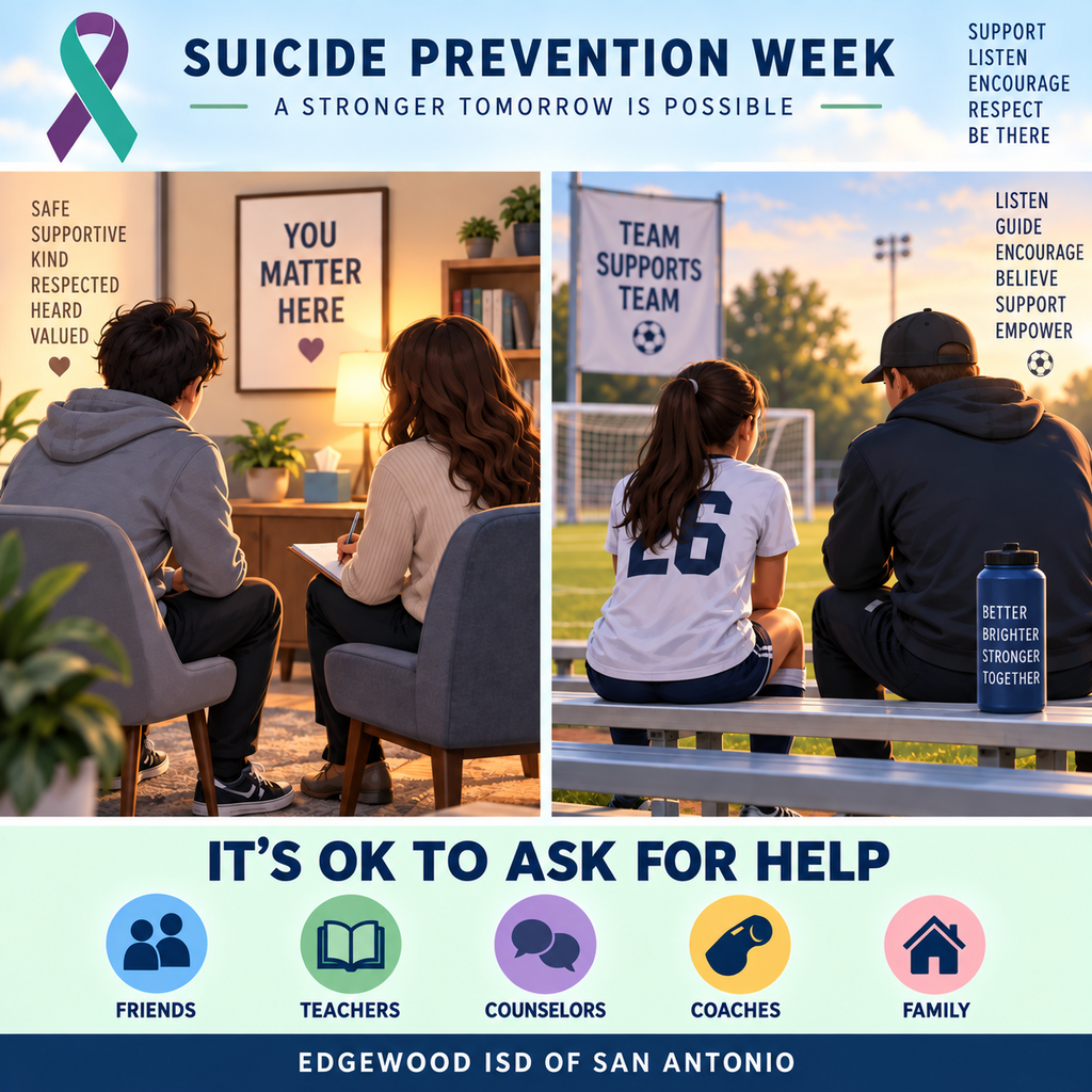 Sometimes the strongest thing you can do is ask for help. If something is weighing on your mind, reach out to a friend, teacher, counselor, coach, or family member. There are people who care about you and want to help.