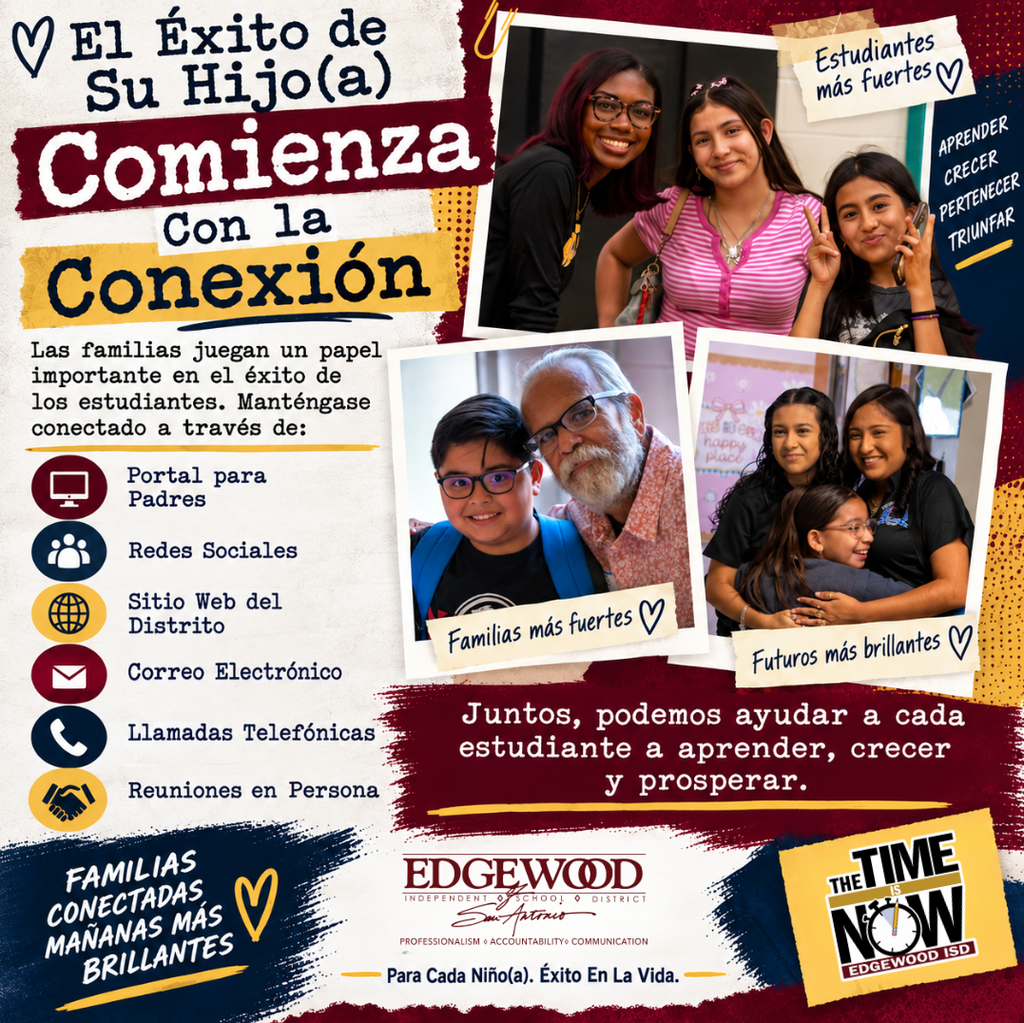 Your Child's Success Starts With Connection Families play an important role in student success. Stay connected through: 💻 Parent Portal 📱 Social Media 🌐 District Website 📧 Email 📞 Phone Calls 🤝 In-Person Meetings Together, we can help every student learn, grow, and thrive.