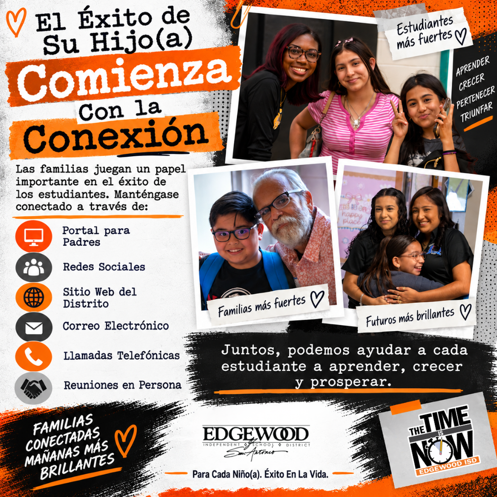 Your Child's Success Starts With Connection! Families play an important role in student success. Stay connected to your campus and to EISD. Together, we can help every student learn, grow, and thrive. Check your connection at www.eisd.net