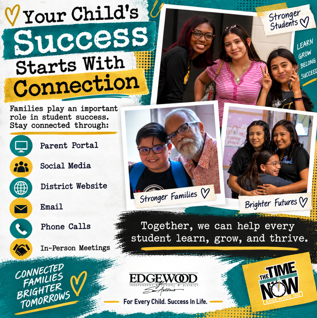 Your Child's Success Starts With Connection! Families play an important role in student success. Stay connected to your campus and to EISD. Together, we can help every student learn, grow, and thrive.  Check your connection at www.eisd.net