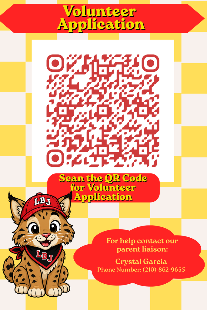 the picture is of a QR code for the volunteer application.