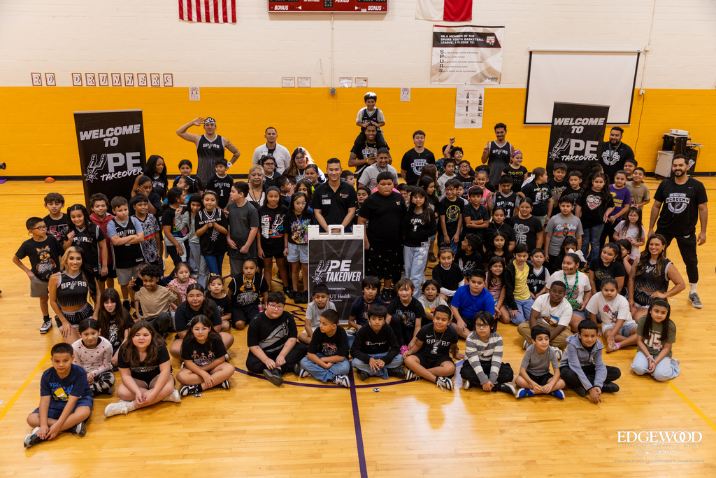 Spurs Hype Squad Takes over PE at Perales Elementary