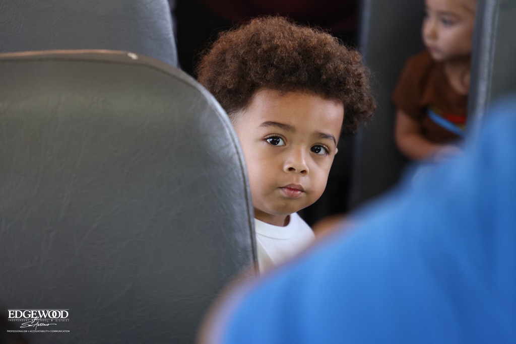 young student on an EISD school bus