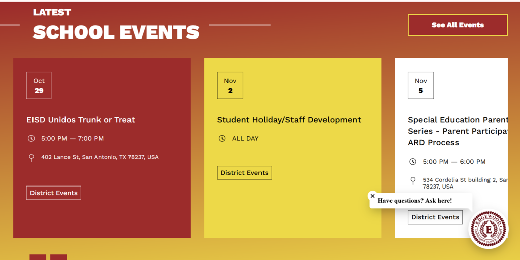 Calendar events 