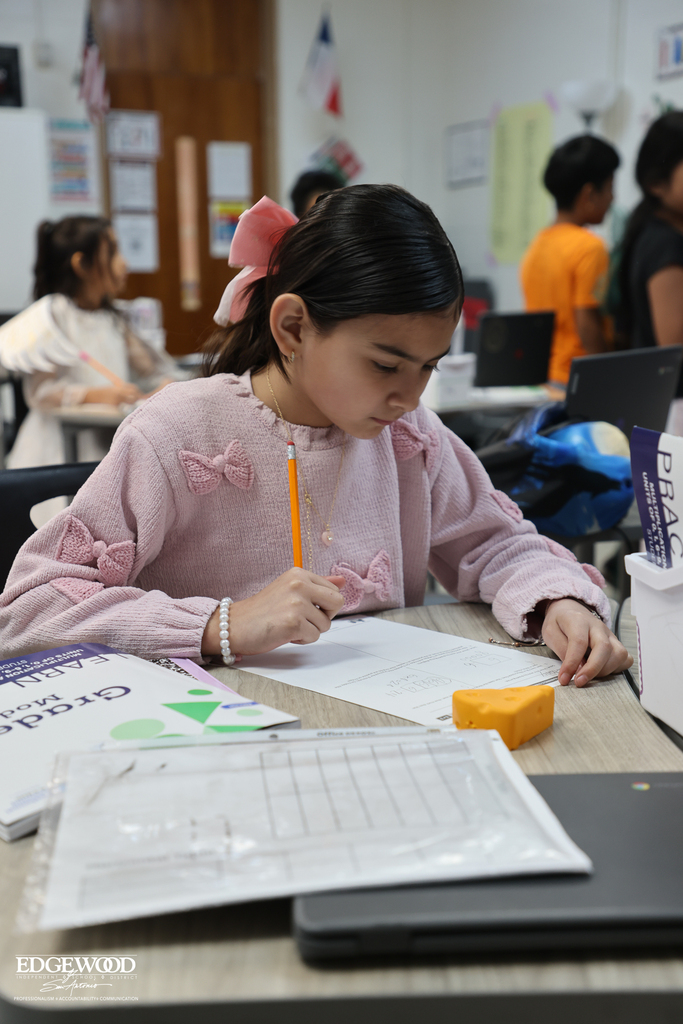LBJ Student working on math