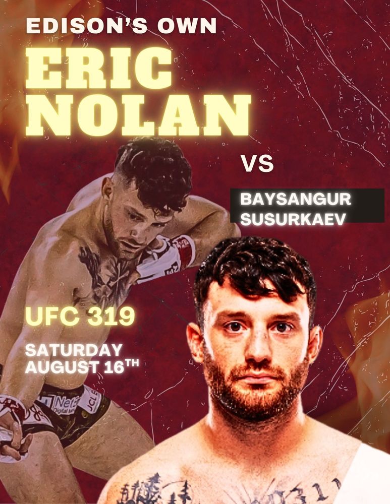 🥊 EHS Alum Eric Nolan Makes UFC Debut! 🥊 Get ready to cheer on one of our own! Edison High School graduate Eric Nolan steps into the octagon for his UFC debut against Baysangur Susurkaev on August 16. 📅 Mark your calendars: 8/16 📍 UFC debut vs Baysangur Susurkaev 🎉 Let’s go, Eric! #EHSpride #UFCDebut #EricNolan #FromEdisonToUFC #FighterMentality
