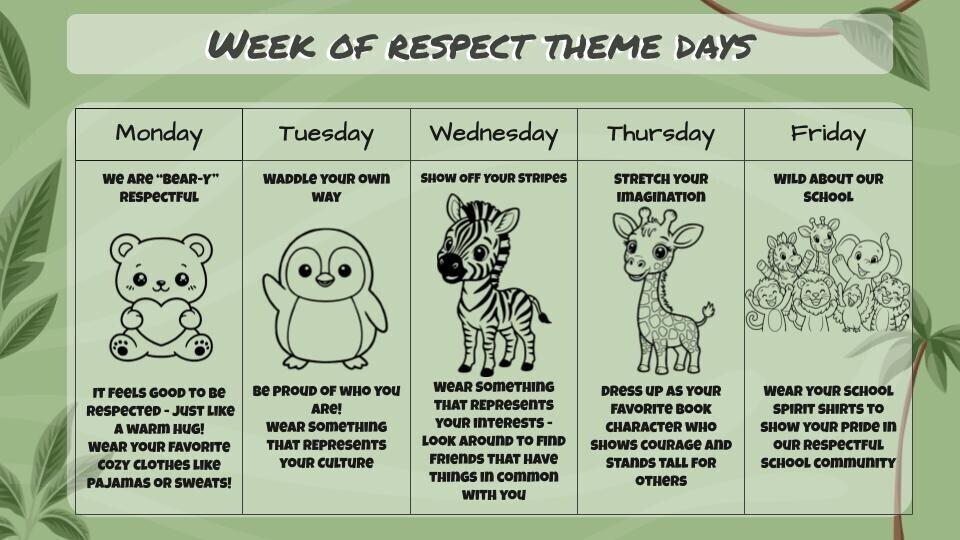 Calendar of Week of Respect