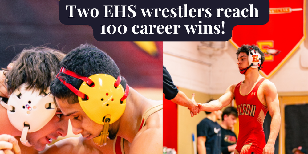 Two EHS wrestlers reach 100 career wins