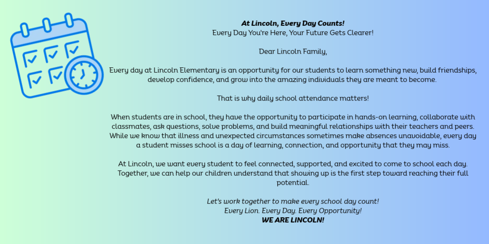 Lincoln School Attendance