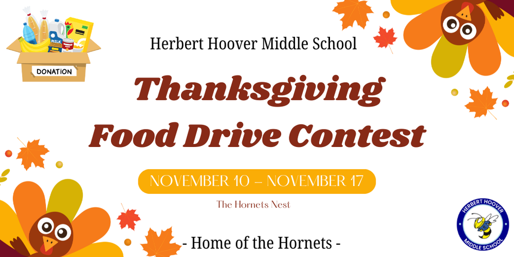 Thanksigiving Food Drive Contest November 10-17