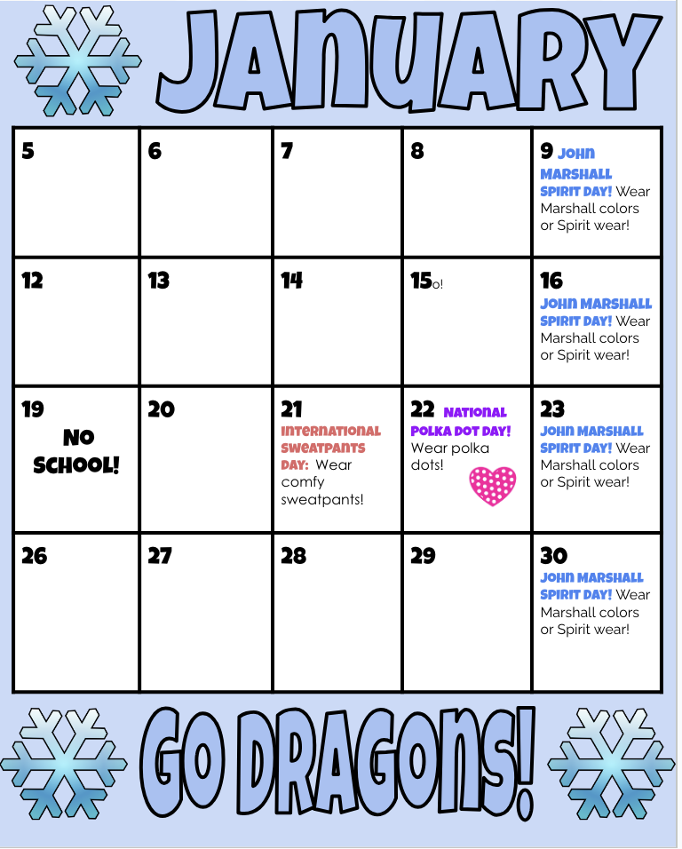 January Calendar