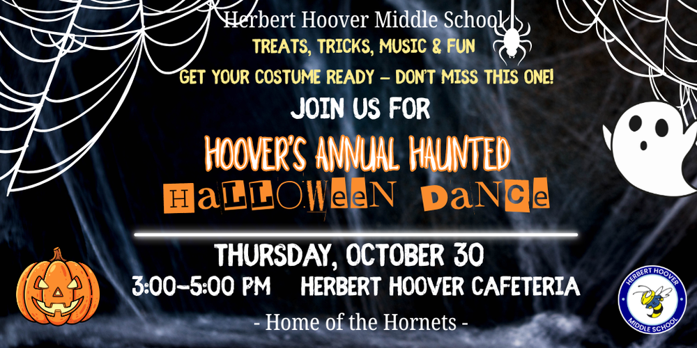 Halloween Dance Thursday, October 30 3:00-5:00 PM 