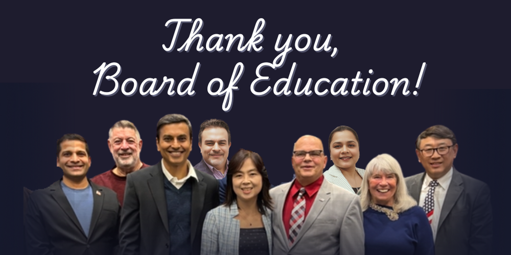 Thank you board of education