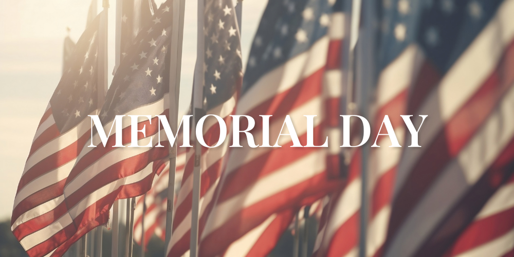 Memorial Day- American flags in a pale background