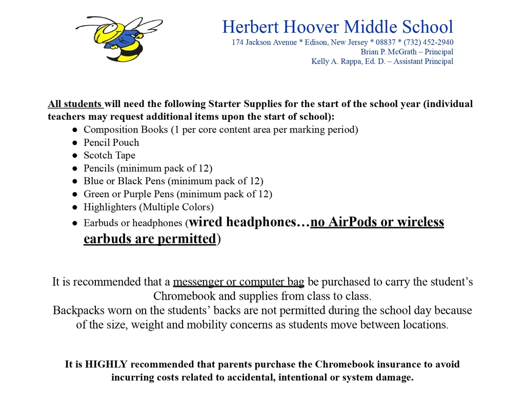Supply List - Back to School