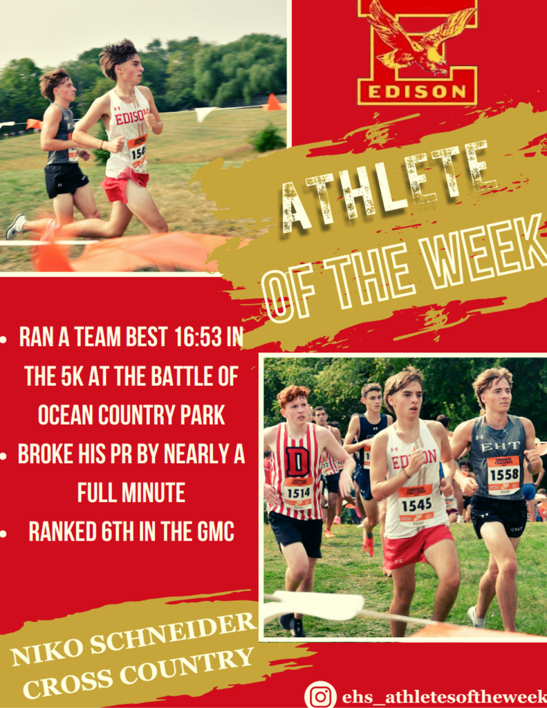 🎉🏆 Congrats to Niko Schneider! 🏆🎉 Niko is our Week 1 Fall Athlete of the Week! #AthleteOfTheWeek #FallSports #GoNiko