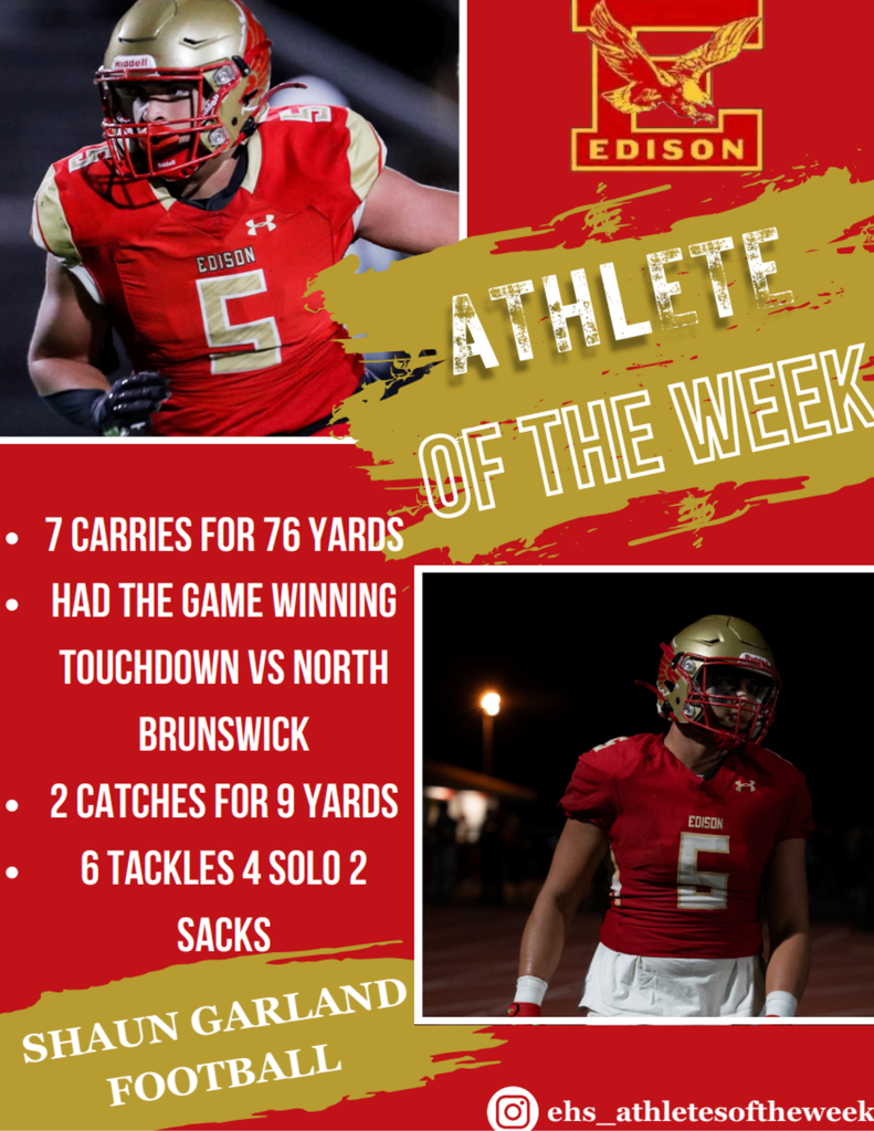 ππ Congrats to Shaun Garland! ππ Shaun is our Week 2 Fall Athlete of the Week! #AthleteOfTheWeek #FallSports #GoShaun